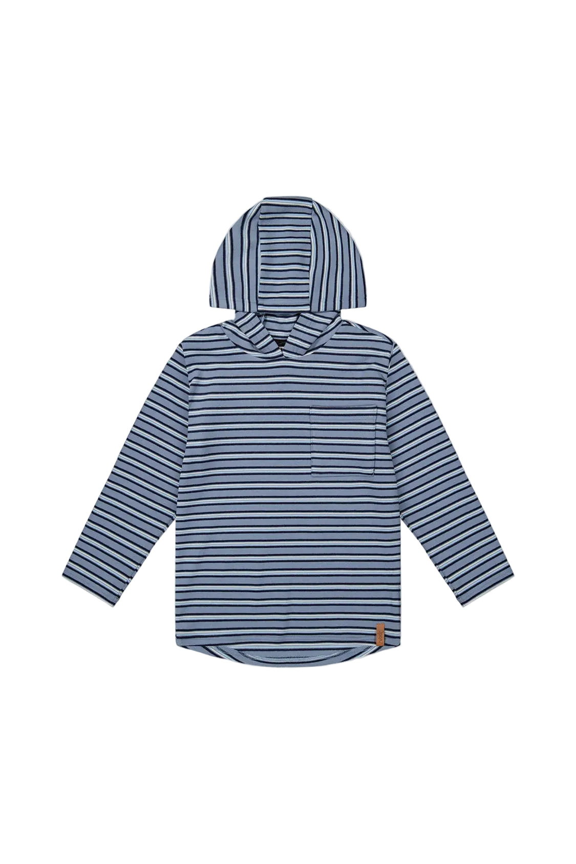 Deux Par Deux boys striped brushed jersey hoodie shirt