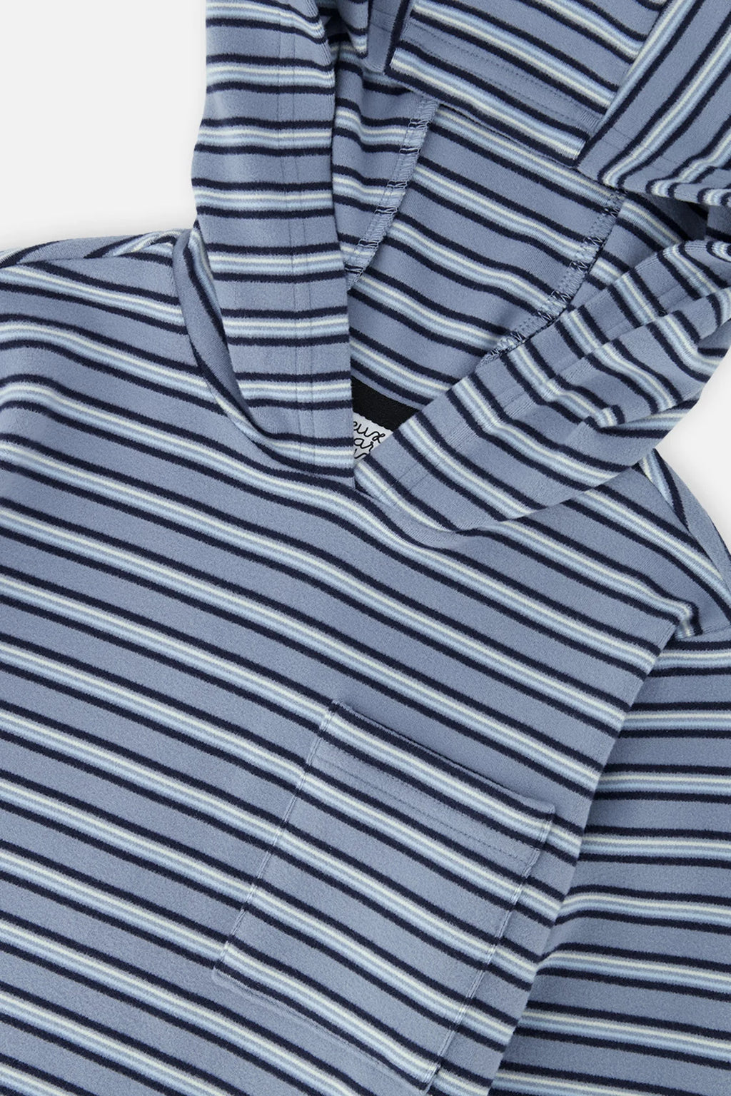 Deux Par Deux boys striped brushed jersey hoodie shirt