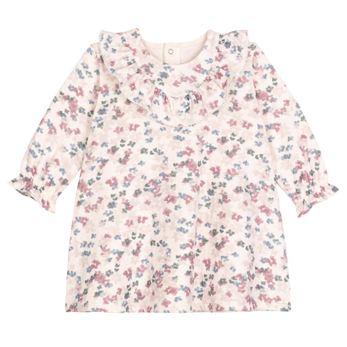 Petit Bateau infant girl floral long sleeve dress