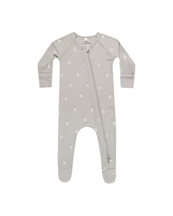 Quincy Mae infant holiday bamboo zip footie