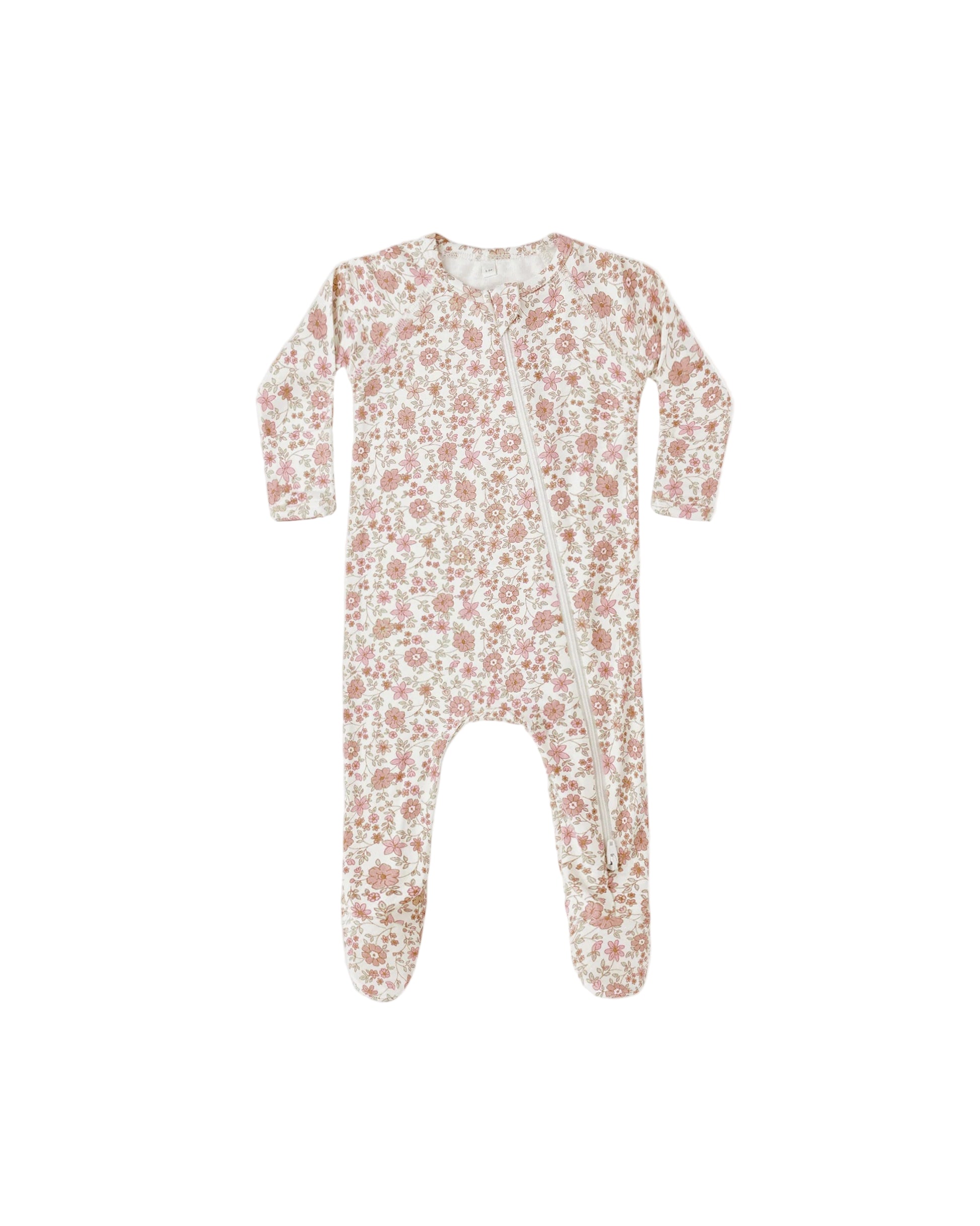 Quincy Mae infant bamboo zip footie