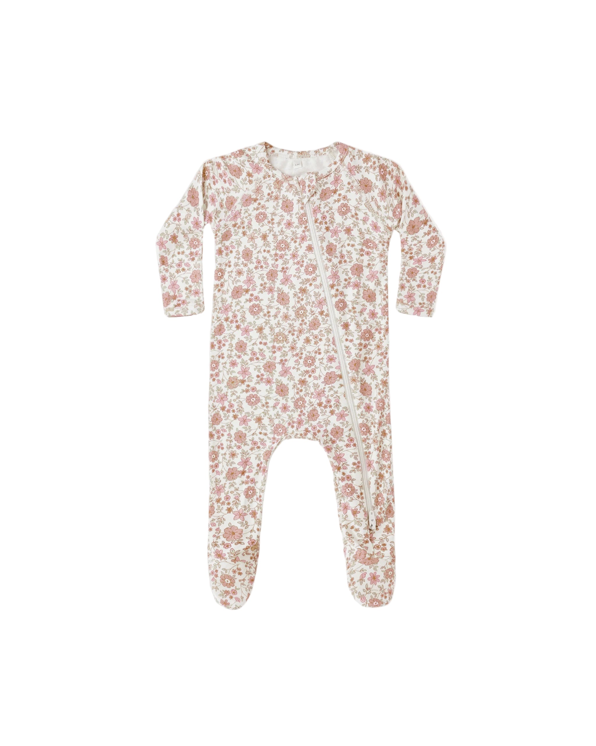 Quincy Mae infant bamboo zip footie