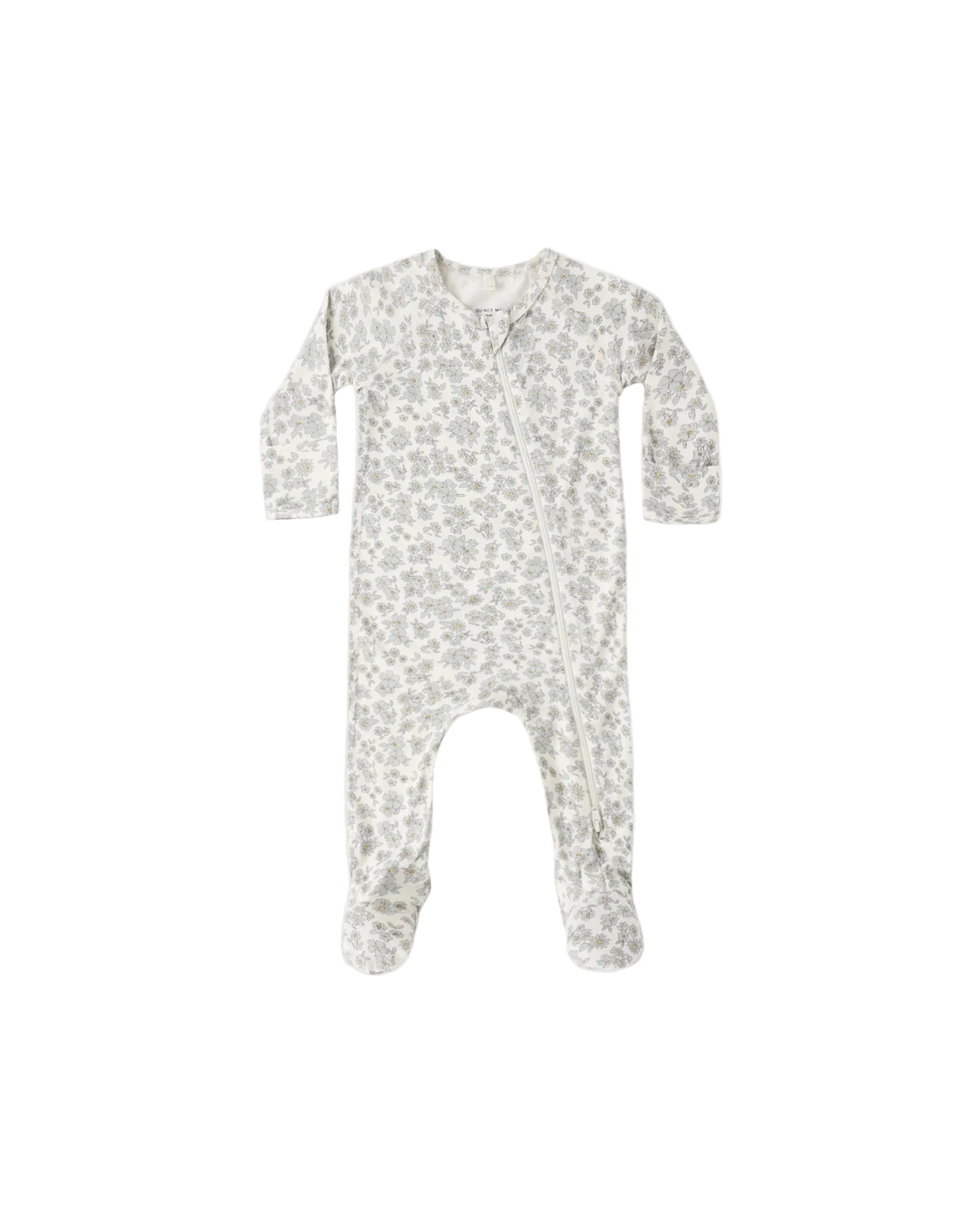 Quincy Mae infant bamboo zip footie