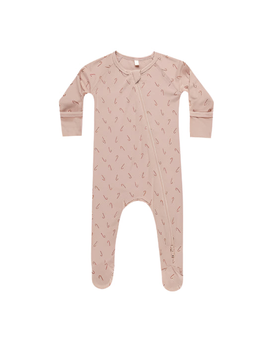 Quincy Mae infant holiday bamboo zip footie