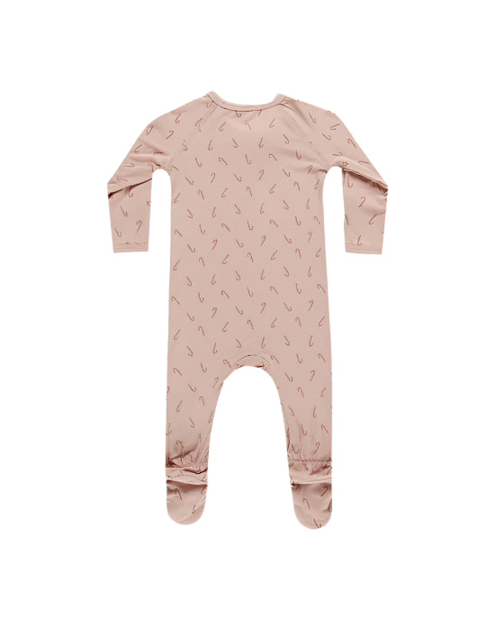 Quincy Mae infant holiday bamboo zip footie