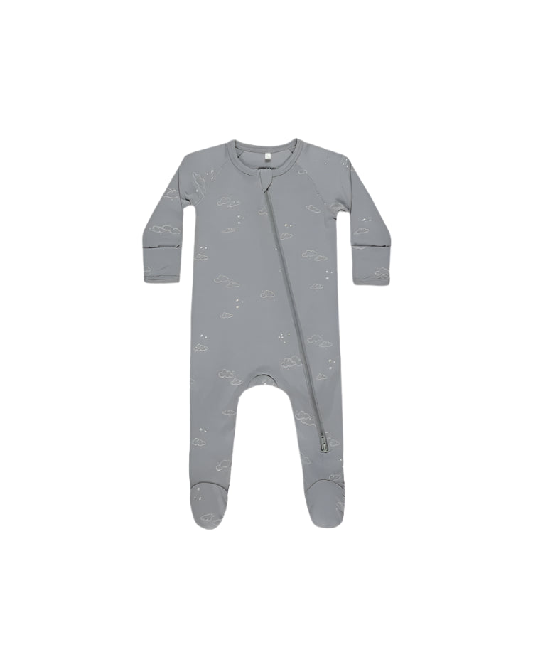 Quincy Mae infant bamboo zip footie