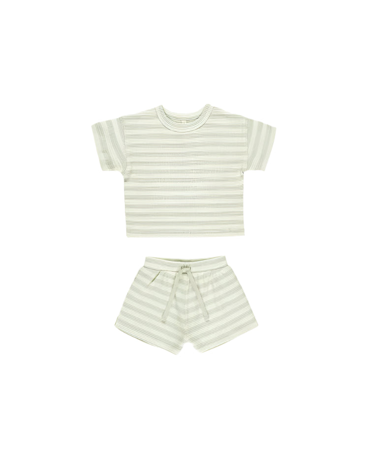 Quincy Mae infant & kids waffle short set