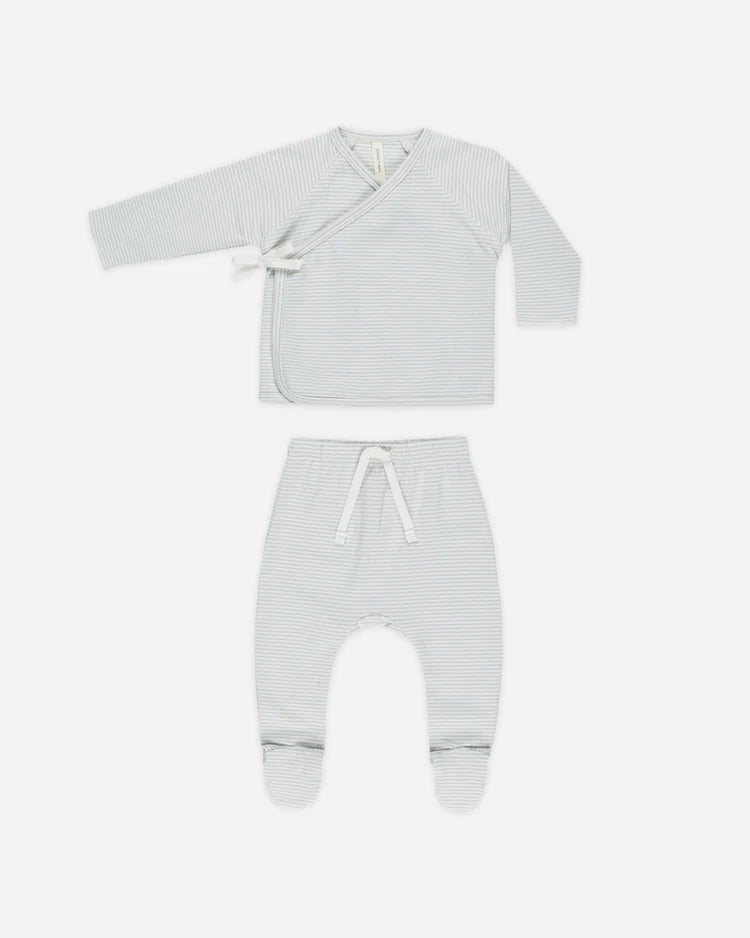 Quincy Mae infant wrap top + footed pant set