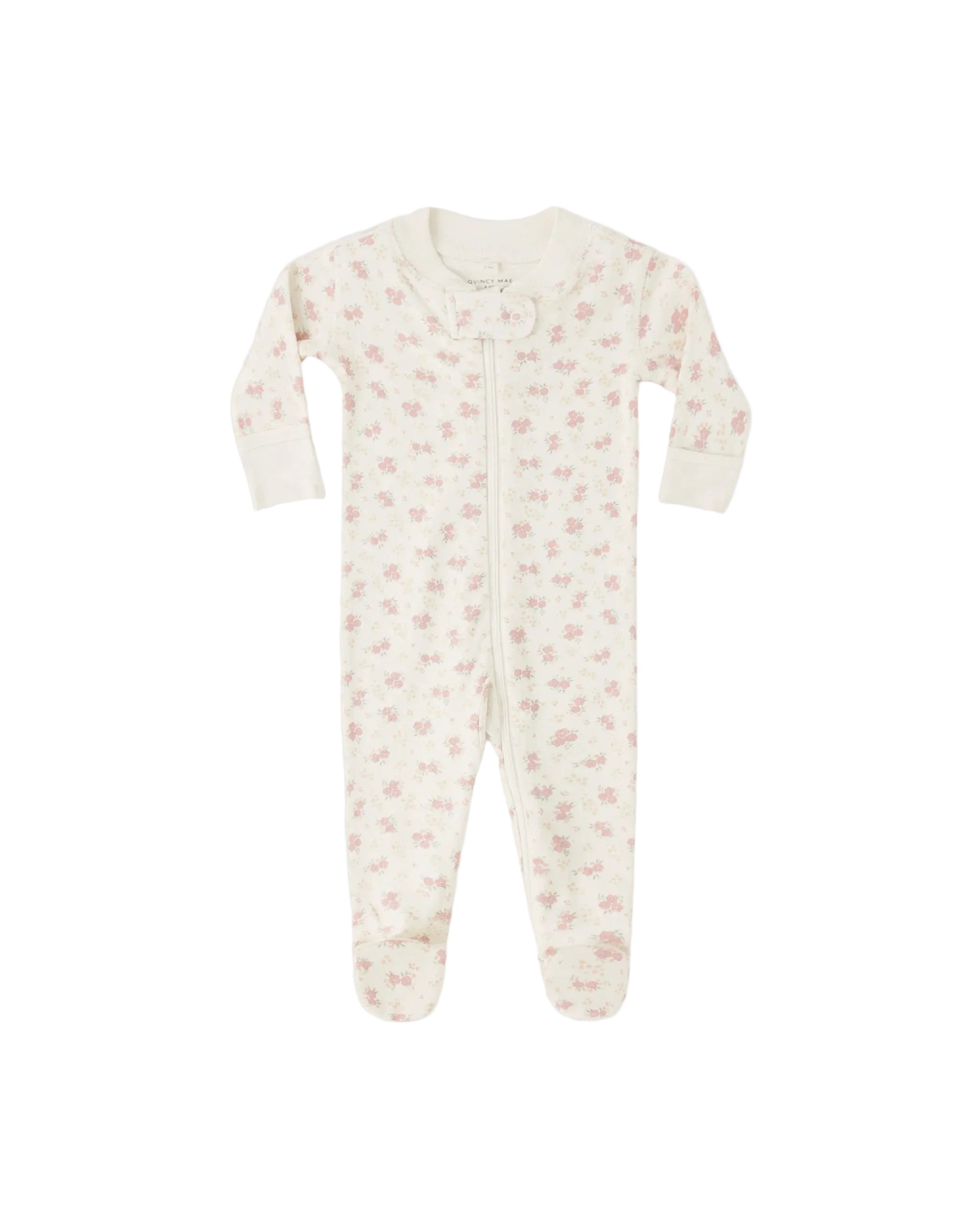 Quincy Mae infant zip footie
