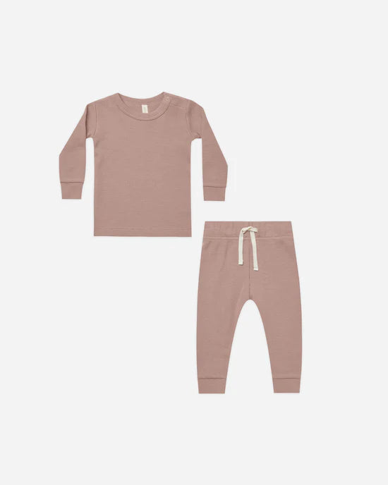 Quincy Mae infant waffle top & pant set