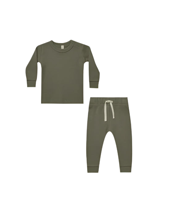 Quincy Mae infant waffle top & pant set