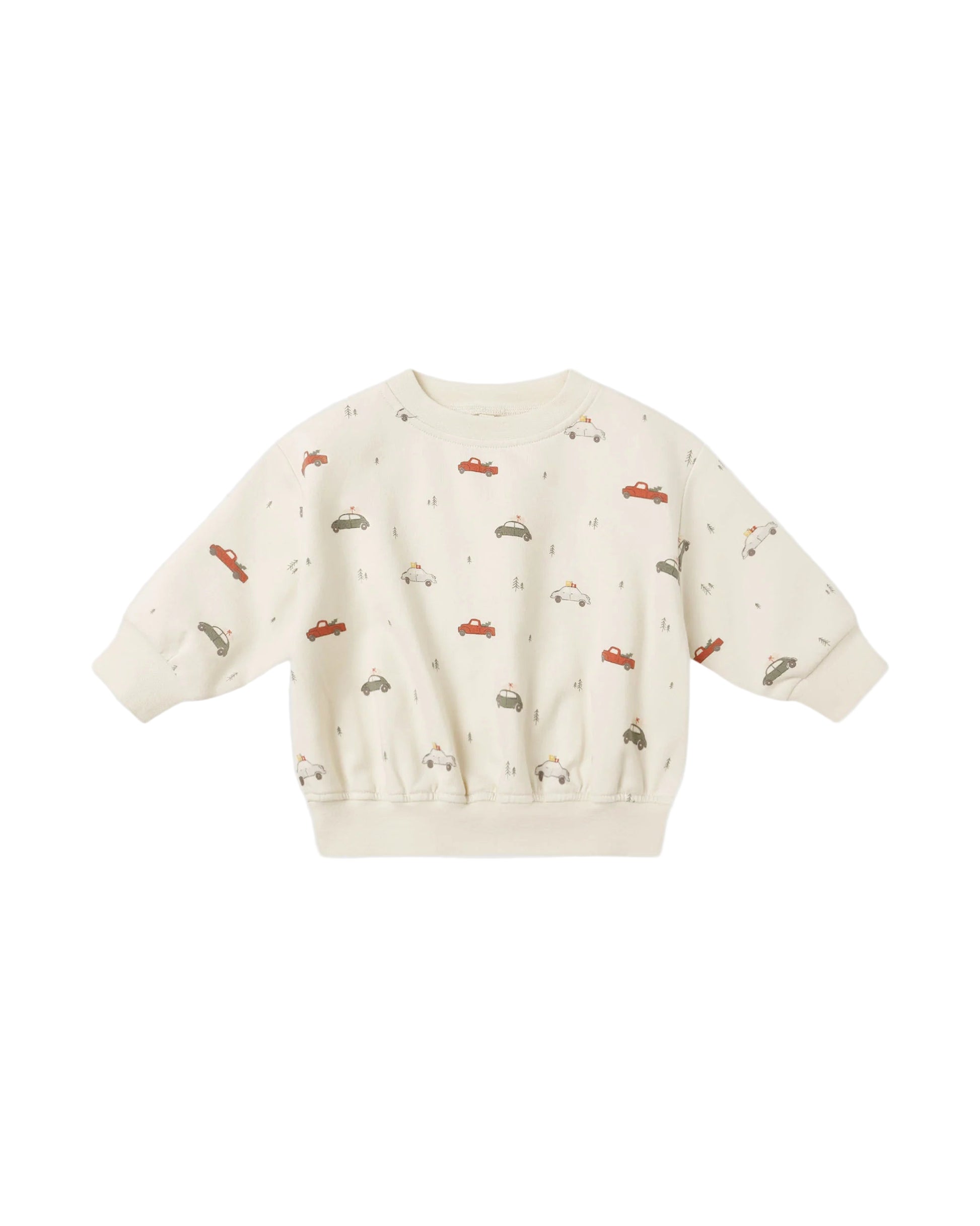 Quincy Mae infant & kids festive cars relaxed sweatshirt