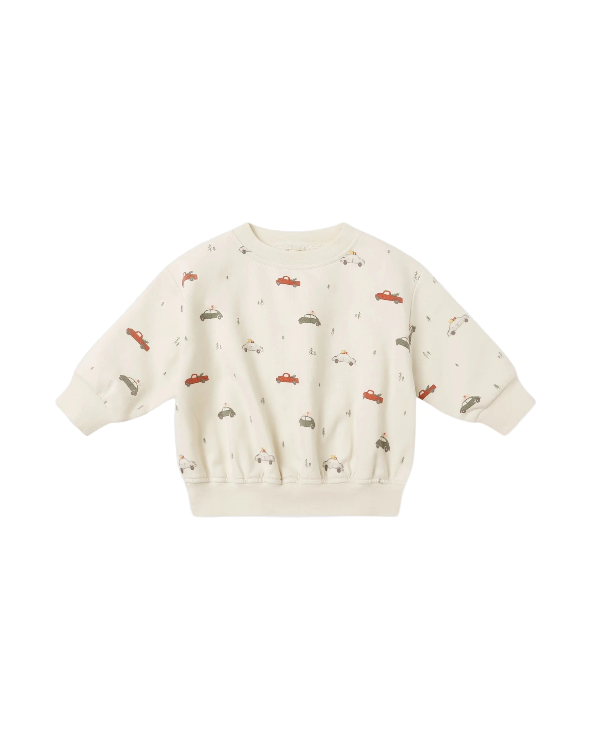 Quincy Mae infant & kids festive cars relaxed sweatshirt