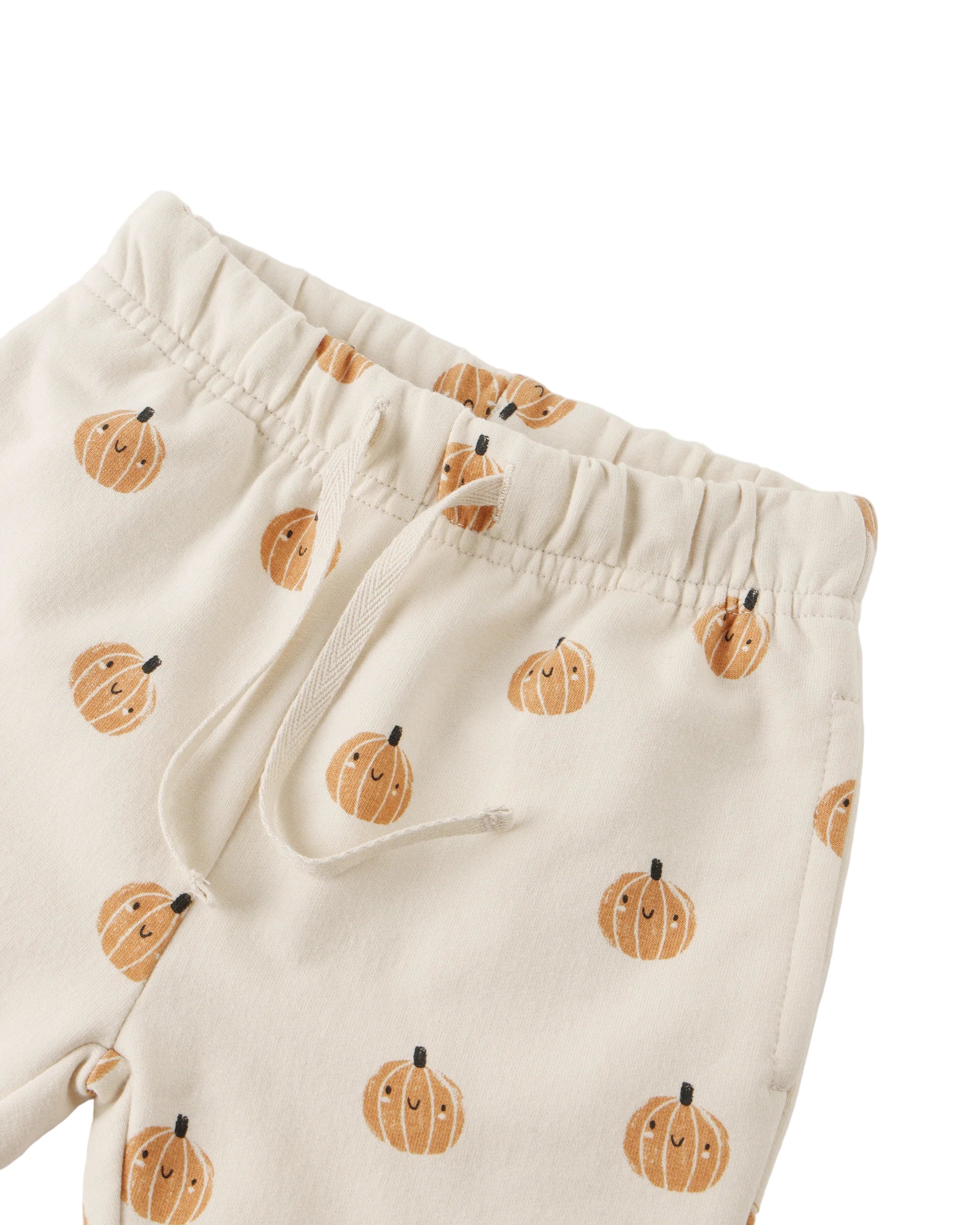 Quincy Mae infant smiley pumpkins relaxed fleece sweatpants