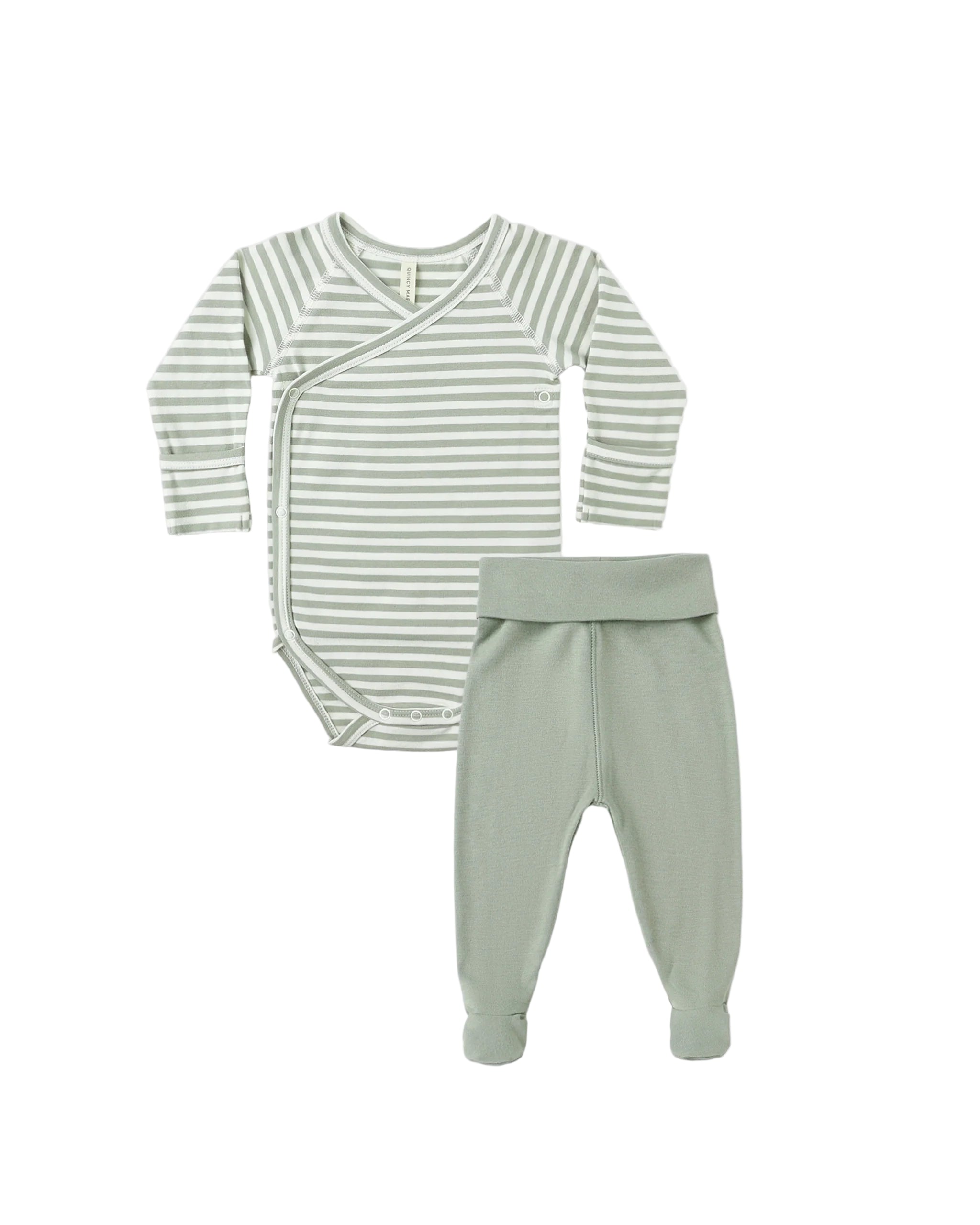 Quincy Mae infant side snap bodysuit + pant set