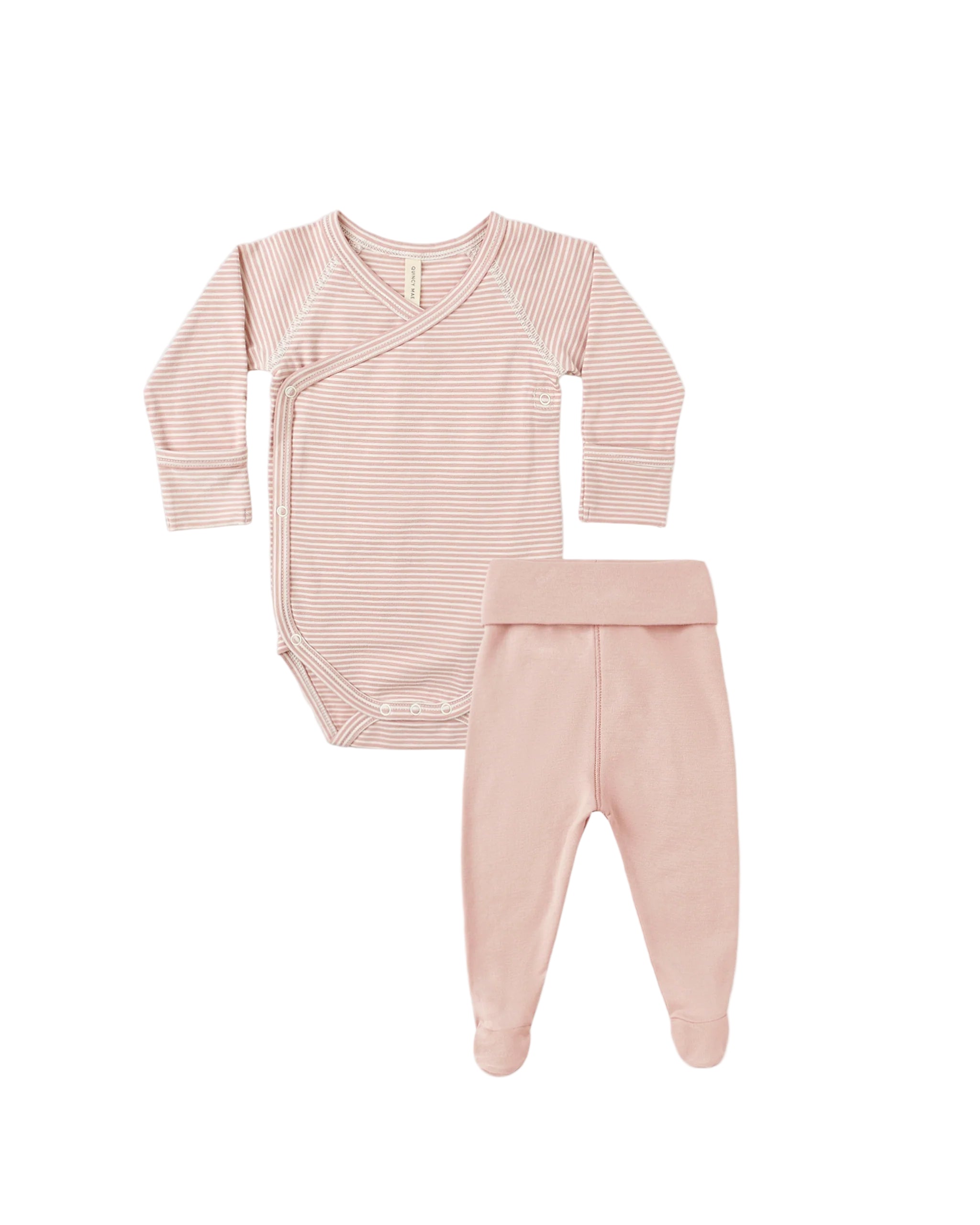 Quincy Mae infant side snap bodysuit + pant set