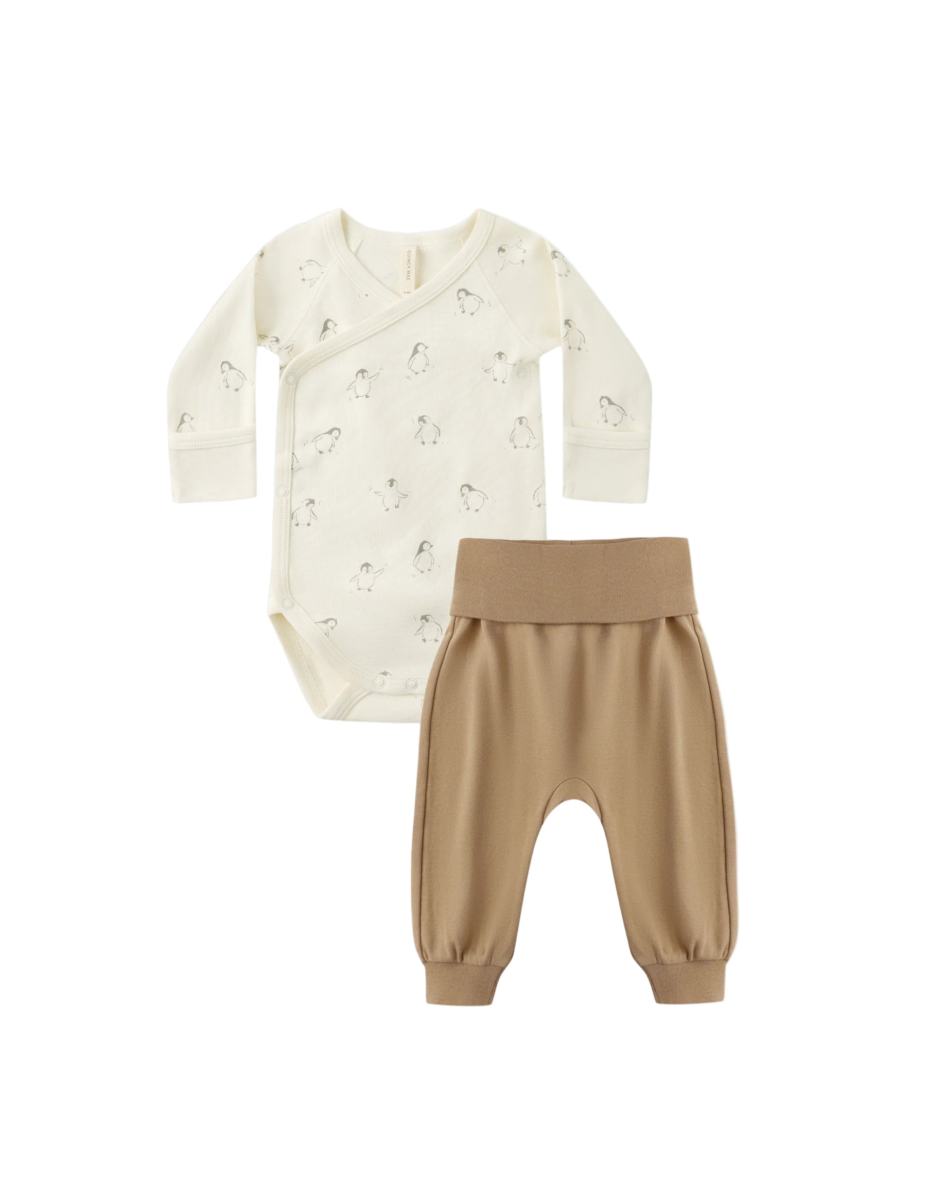 Quincy Mae infant side snap bodysuit + pant set