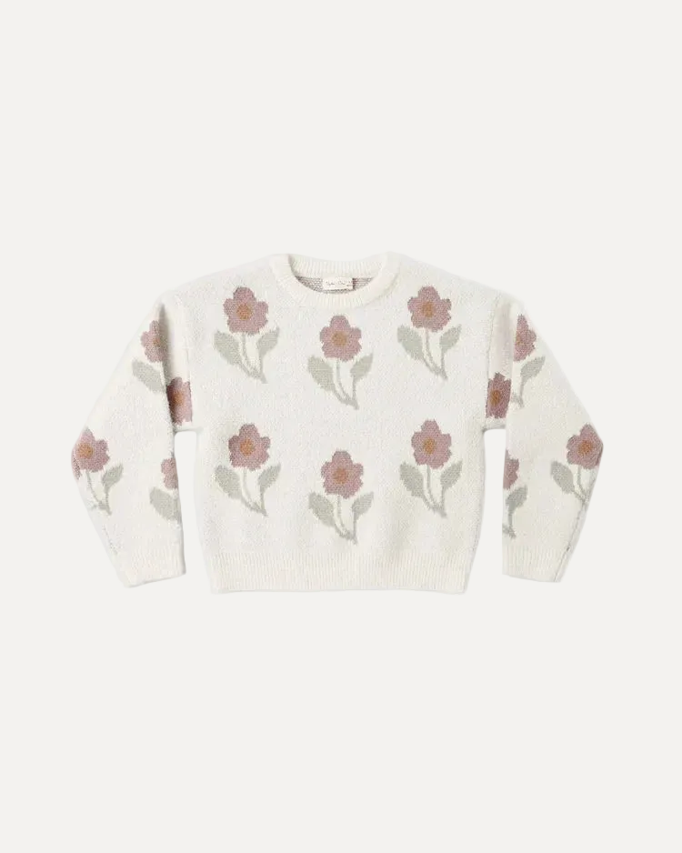 Rylee + Cru girls aspen flower sweater