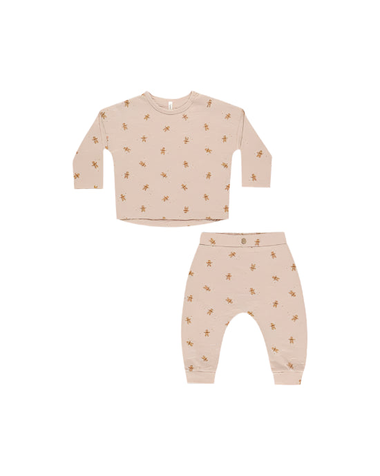 Rylee + Cru infant girl gingerbread long sleeve tee & pant set