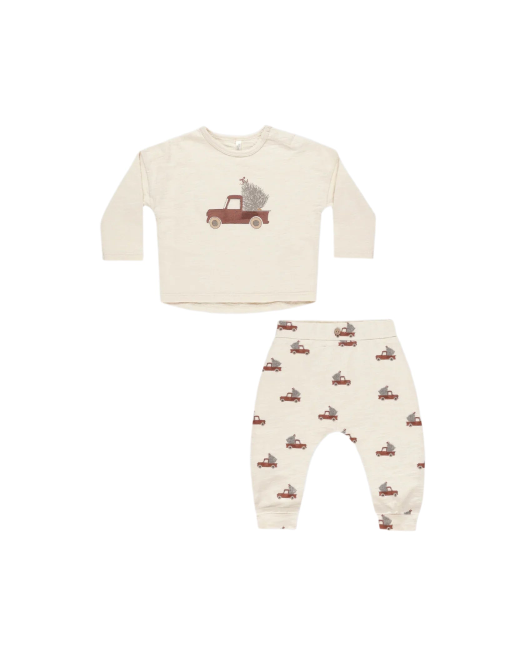 Rylee + Cru infant boy trucks long sleeve tee & pant set