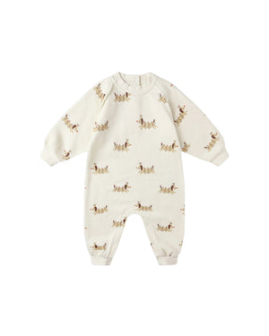 Rylee + Cru infant christmas dogs raglan jumpsuit