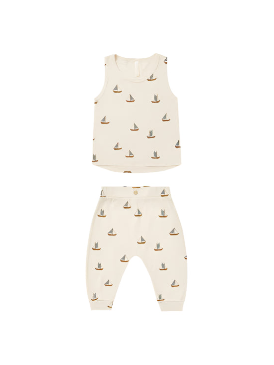 Rylee + Cru infant tank + slouch pant set