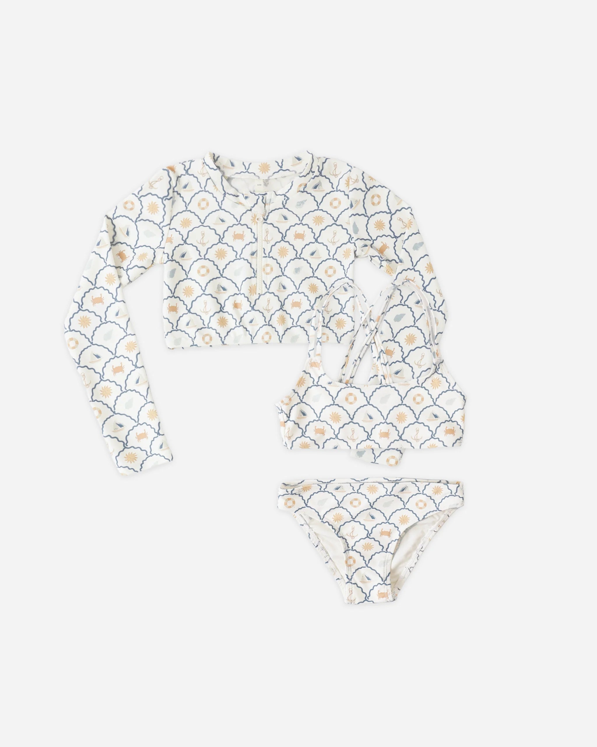 Rylee + Cru girls crop rashguard set