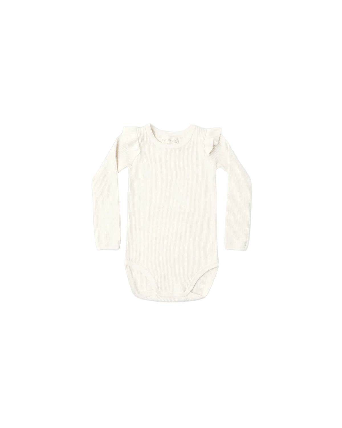 Rylee + Cru infant girl ruffle shoulder onesie