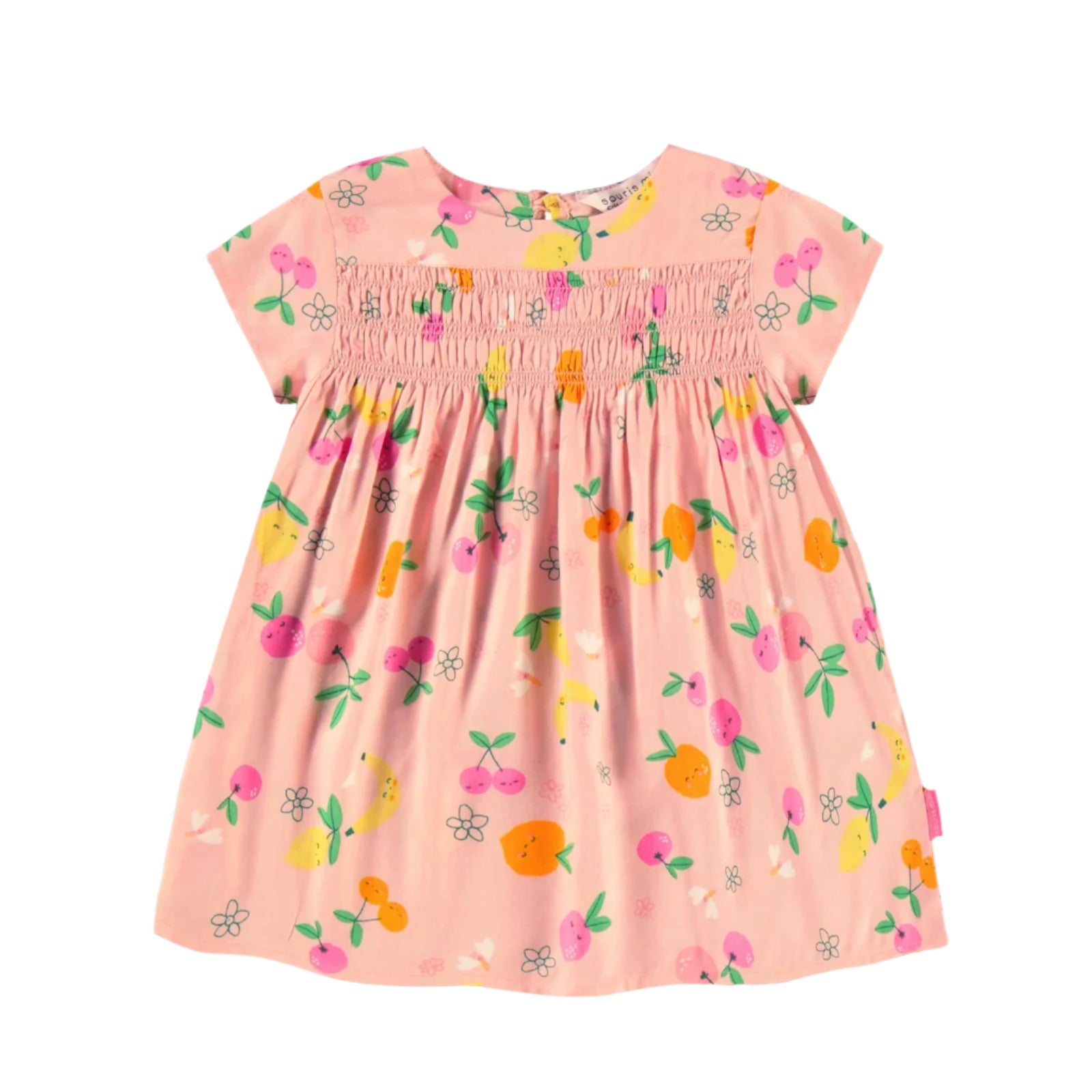 Souris Mini infant girl fruit print dress