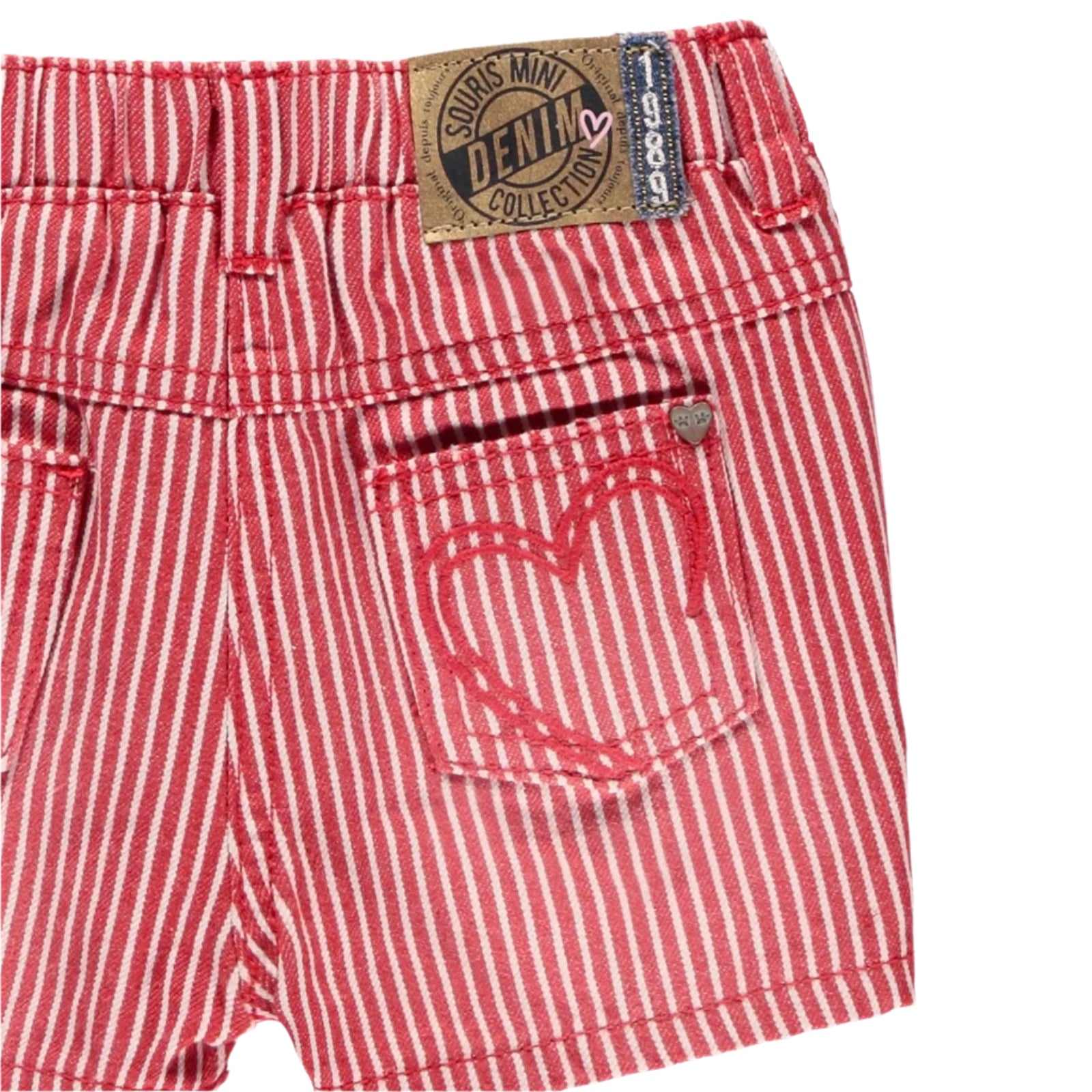 Souris Mini infant girl railroad stripe shorts