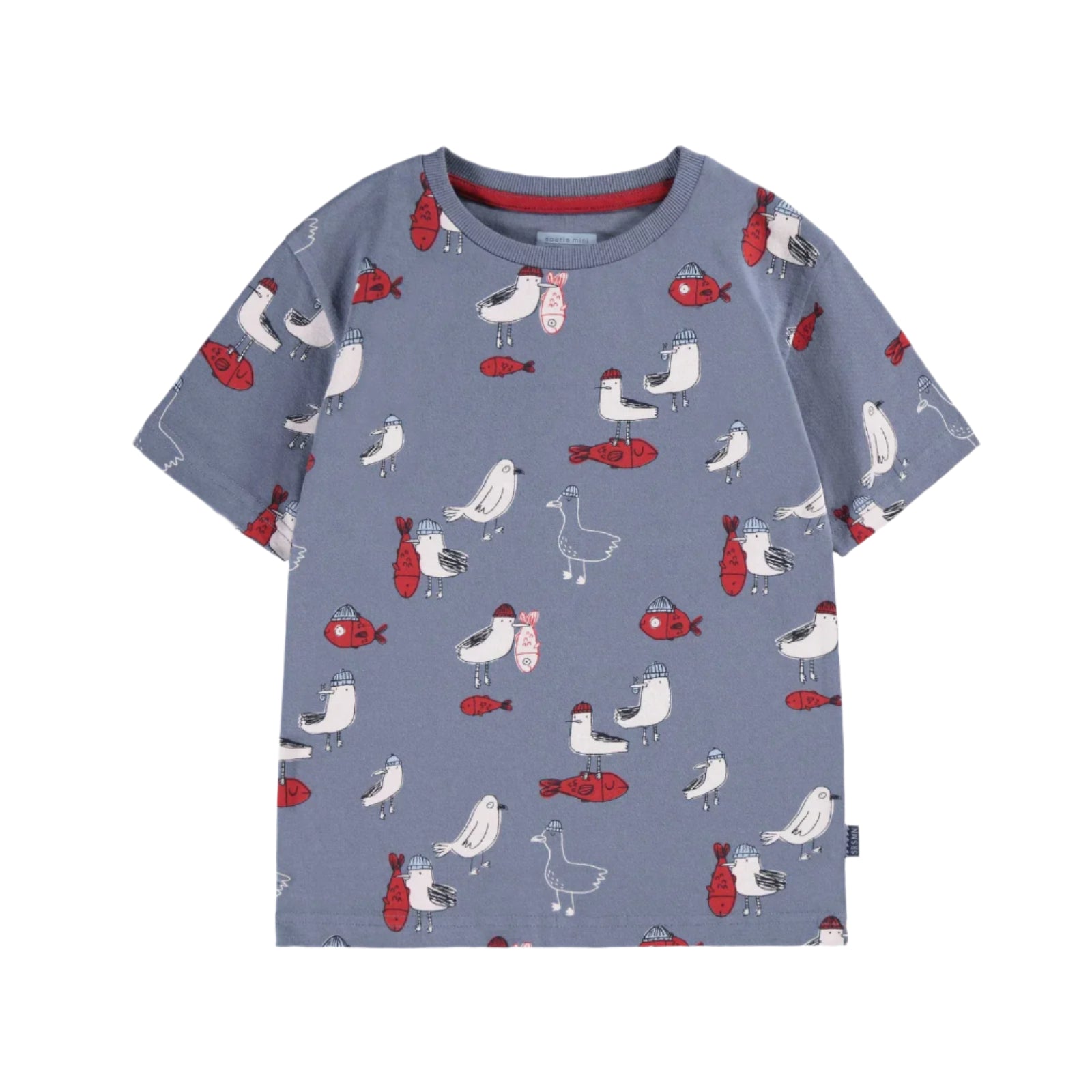 Souris Mini infant & kids allover seagull print tee