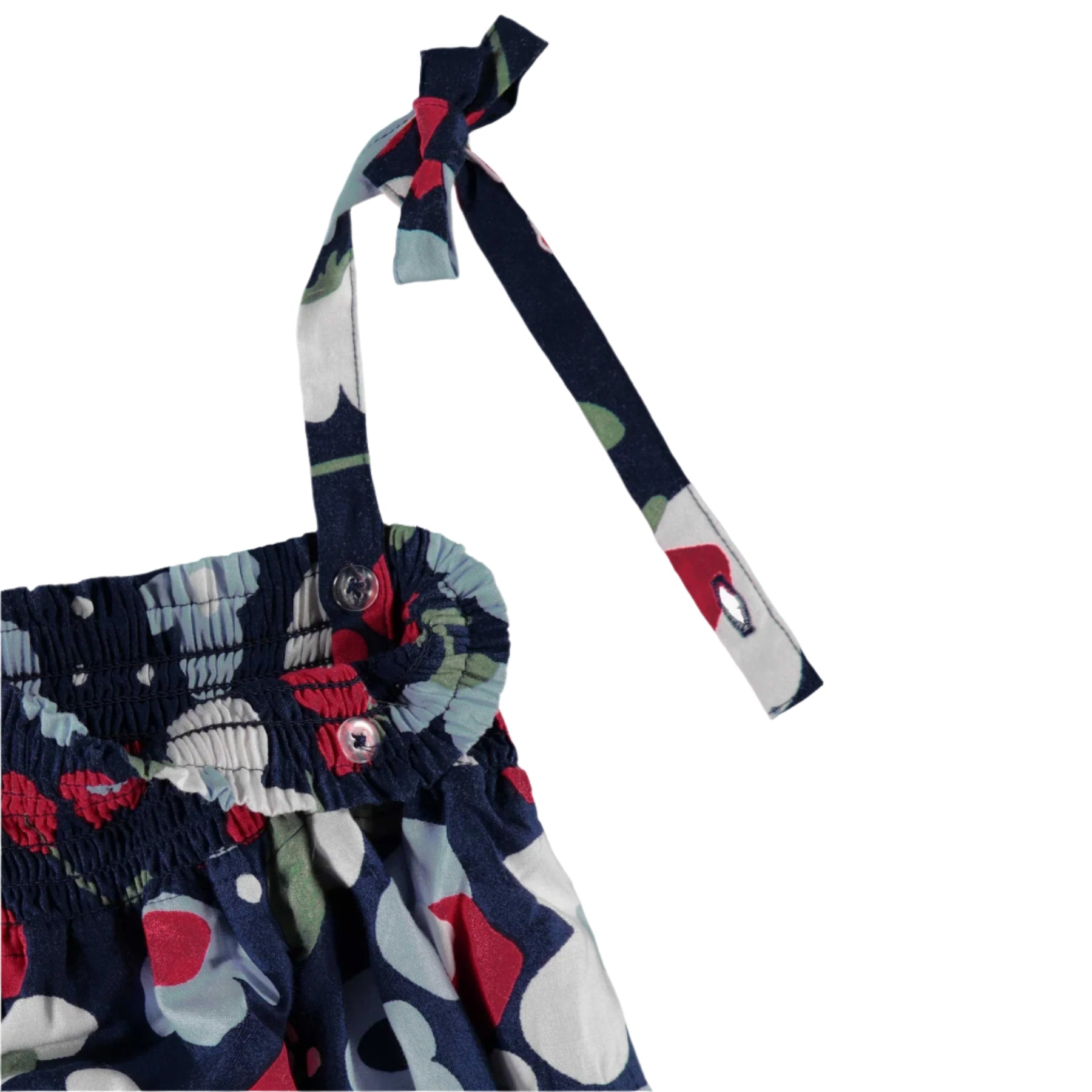 Souris Mini girls floral smocked tiered dress