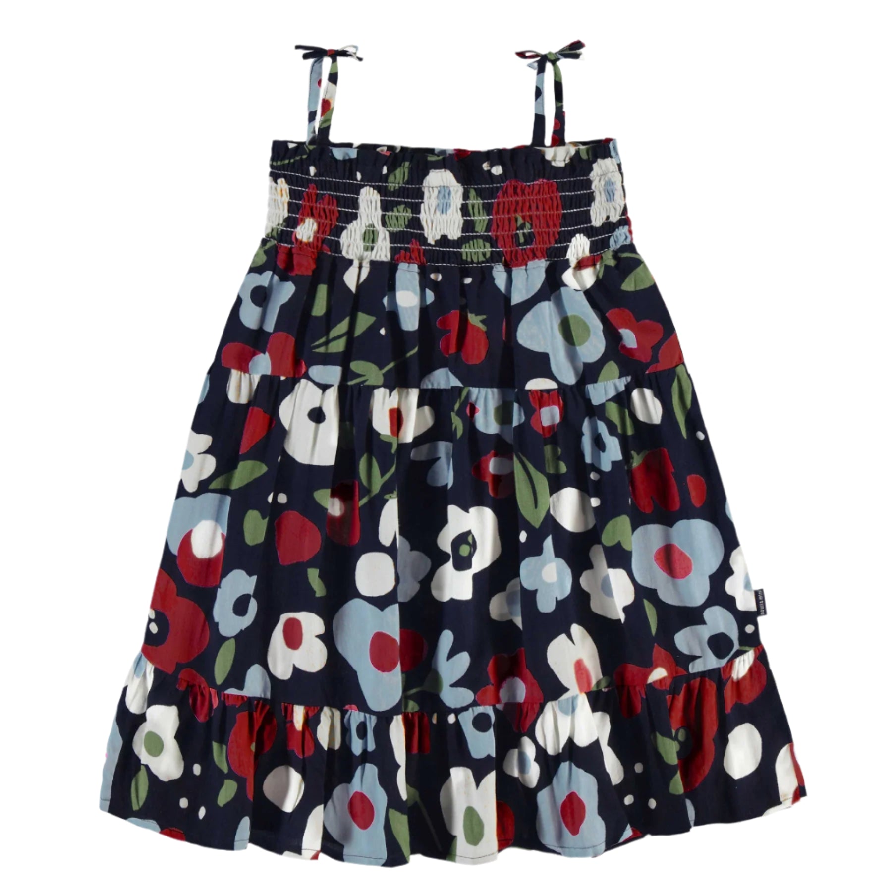 Souris Mini girls floral smocked tiered dress