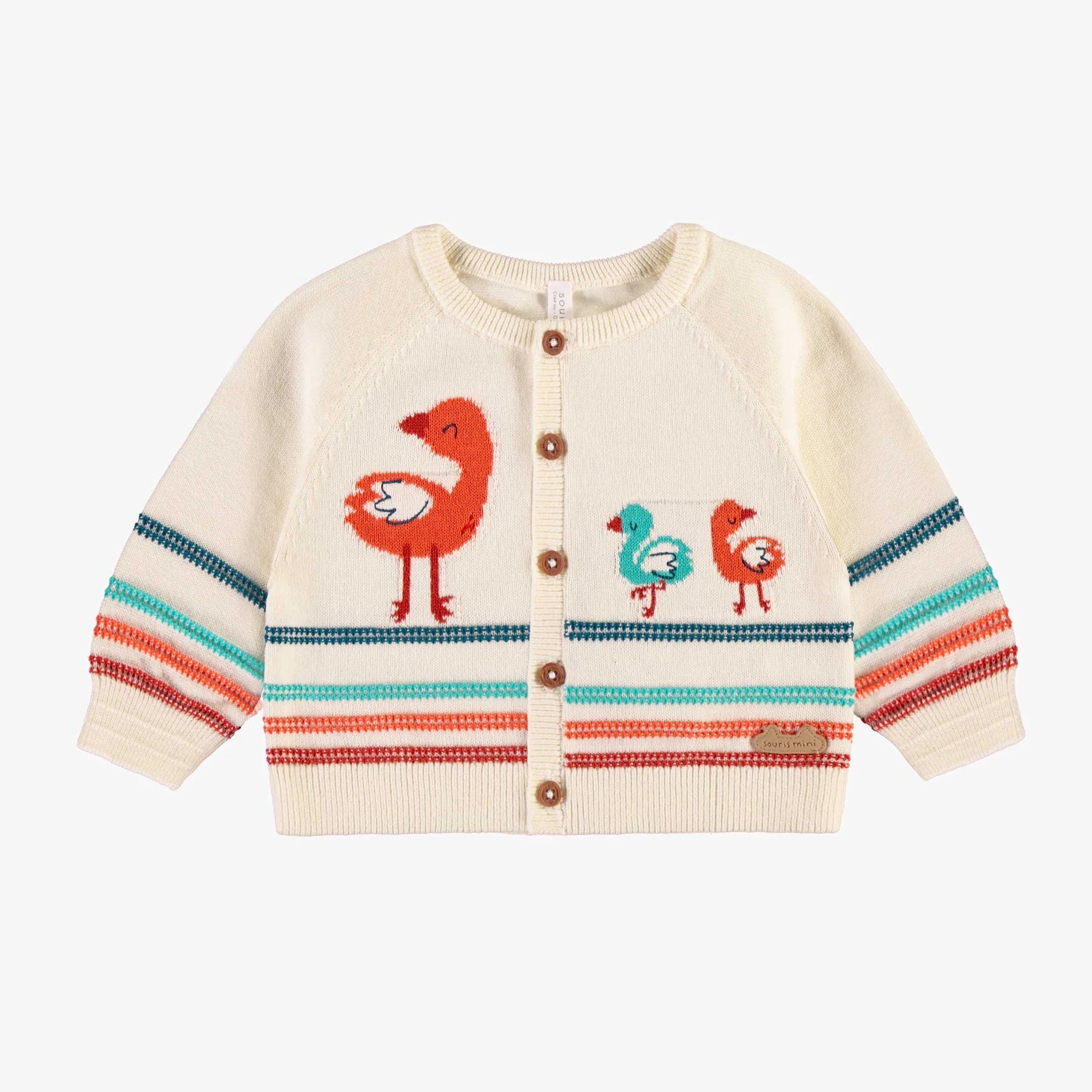 Souris Mini infant flamino print cardigan