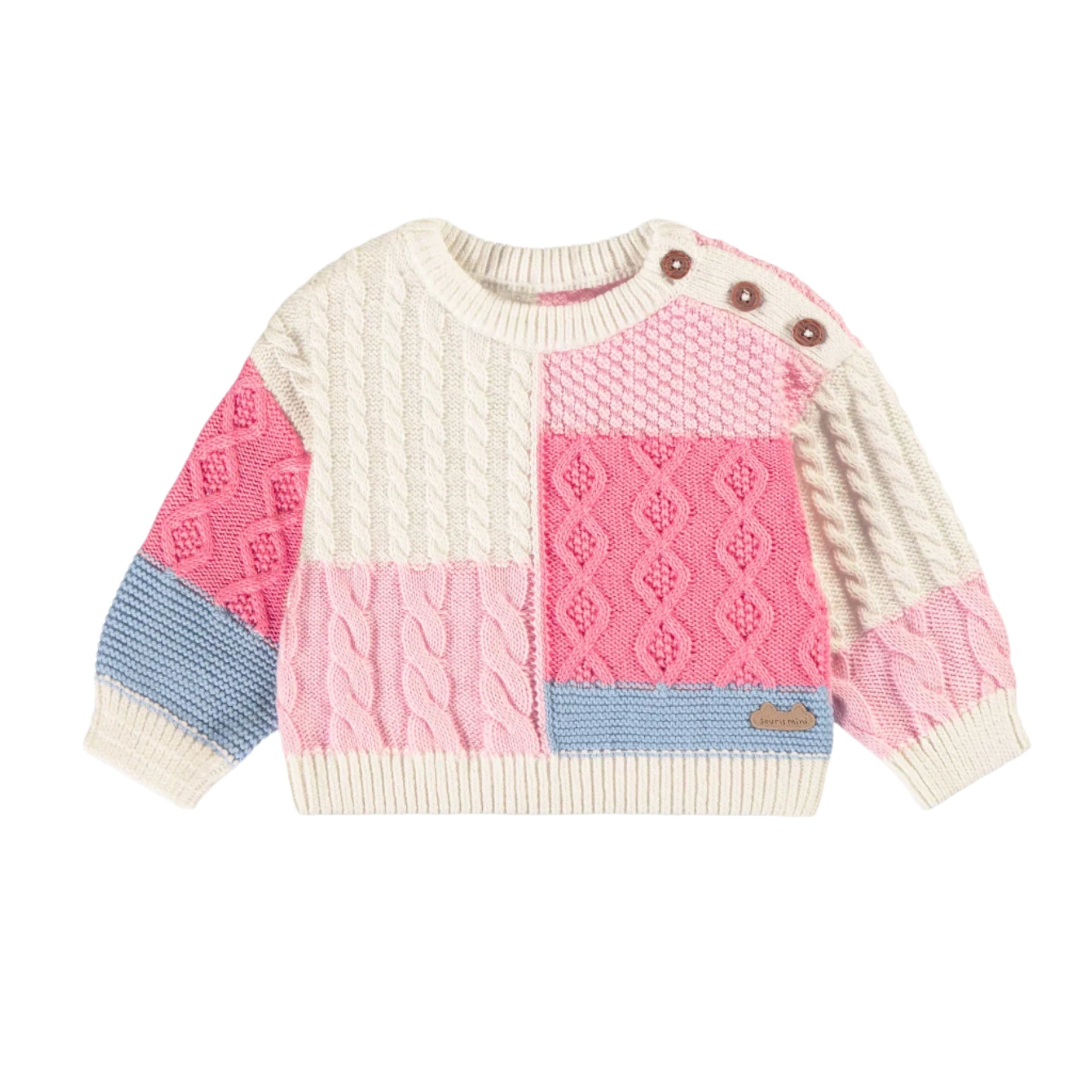 Souris Mini infant patchwork sweater