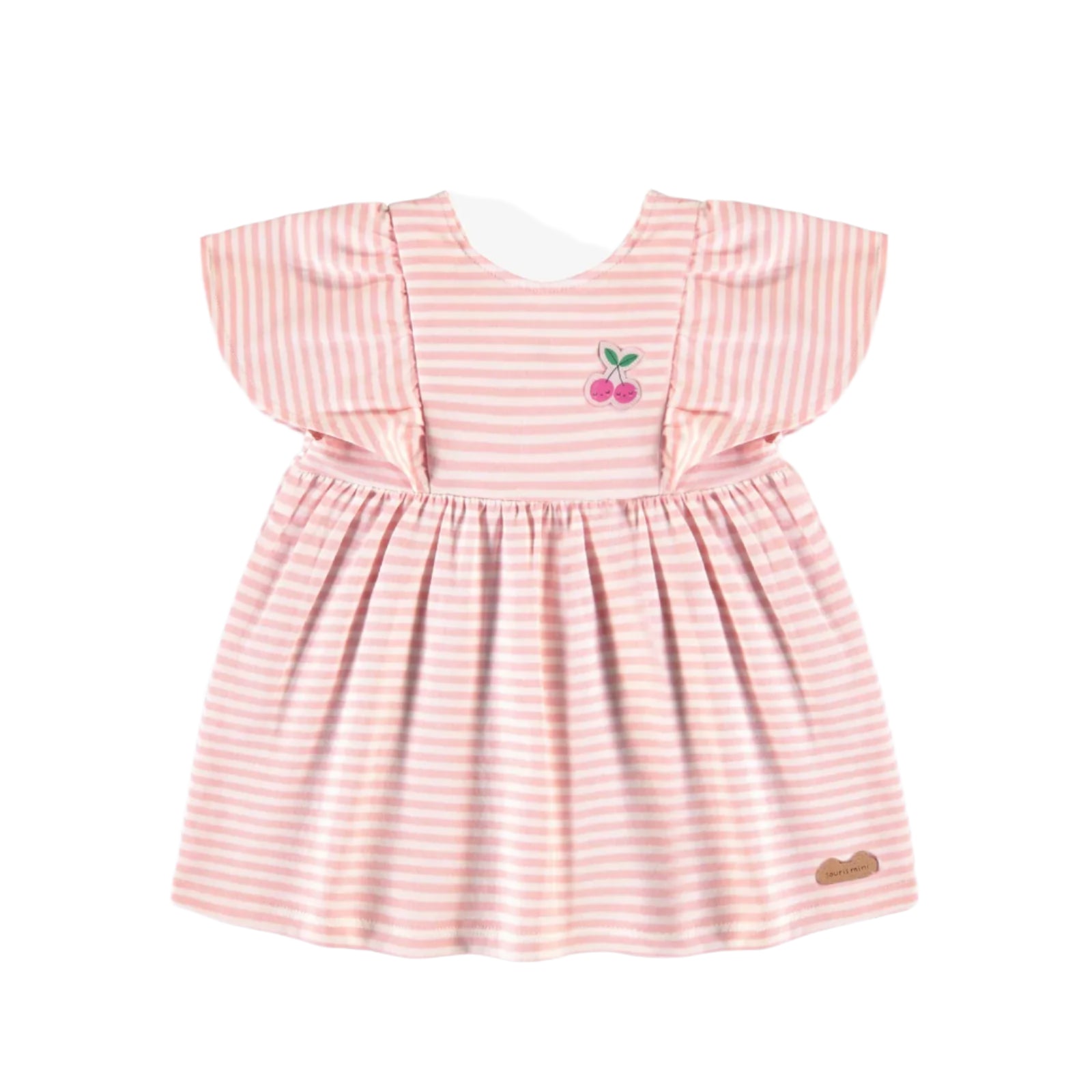 Souris Mini infant girl stripe butterfly sleeve dress