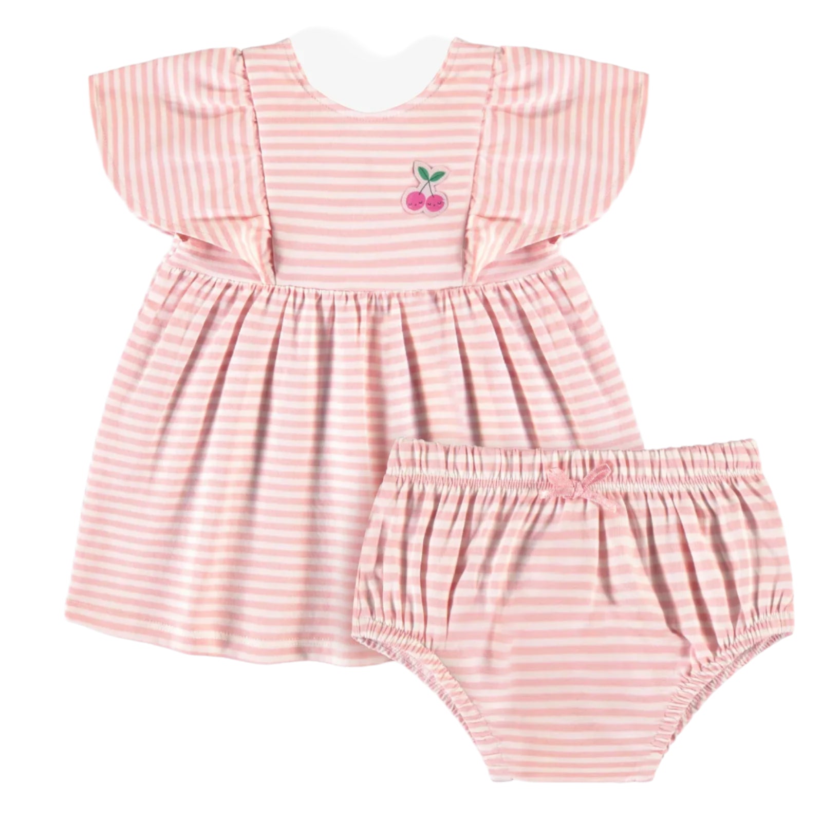 Souris Mini infant girl stripe butterfly sleeve dress