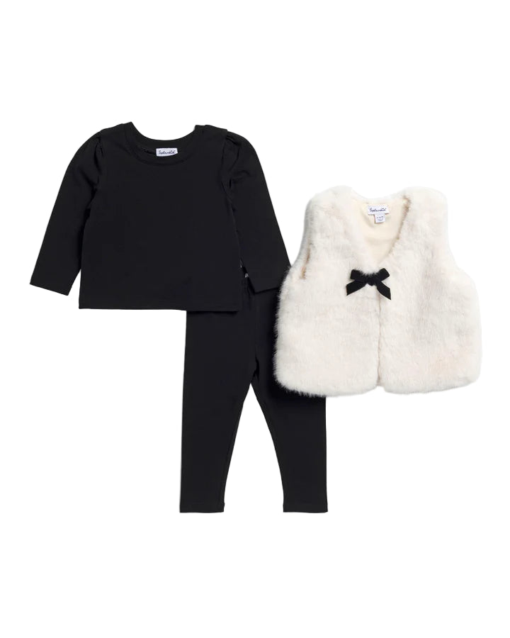 Splendid infant & girls fur vest 3-piece set