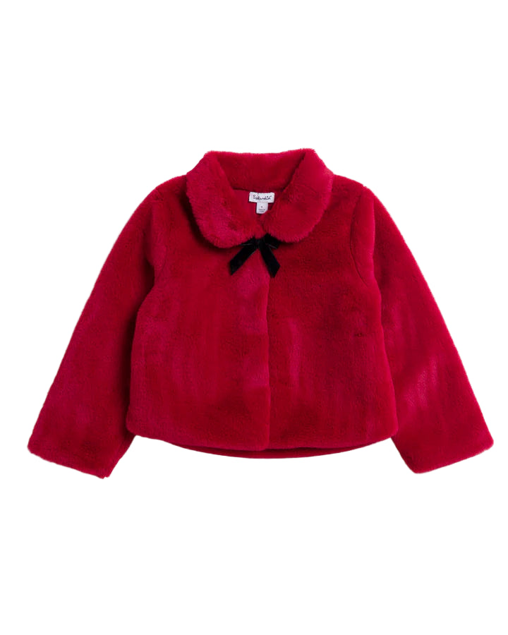 Splendid girls bow fur jacket
