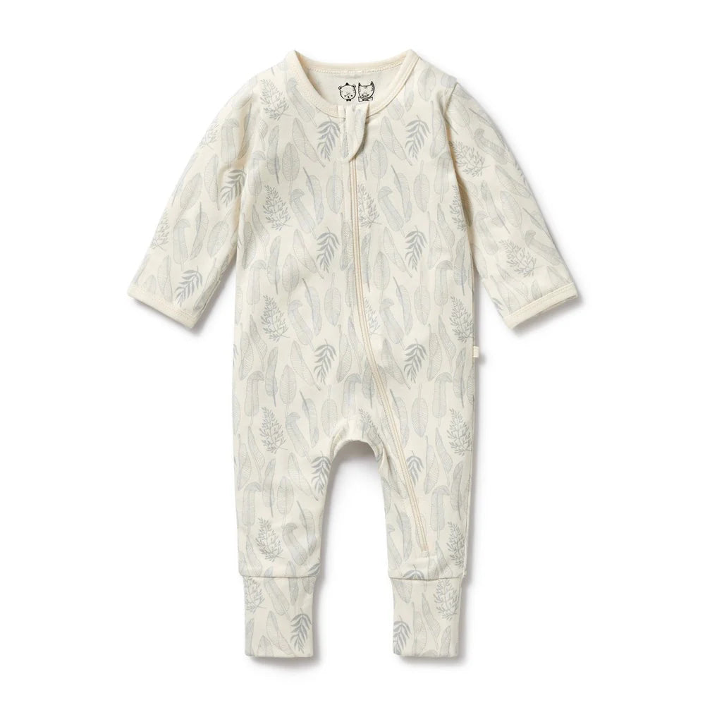Wilson & Frenchy infant new leaf print romper