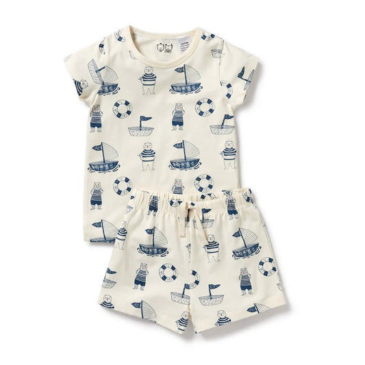 Wilson & Frenchy infant nautical bear print set
