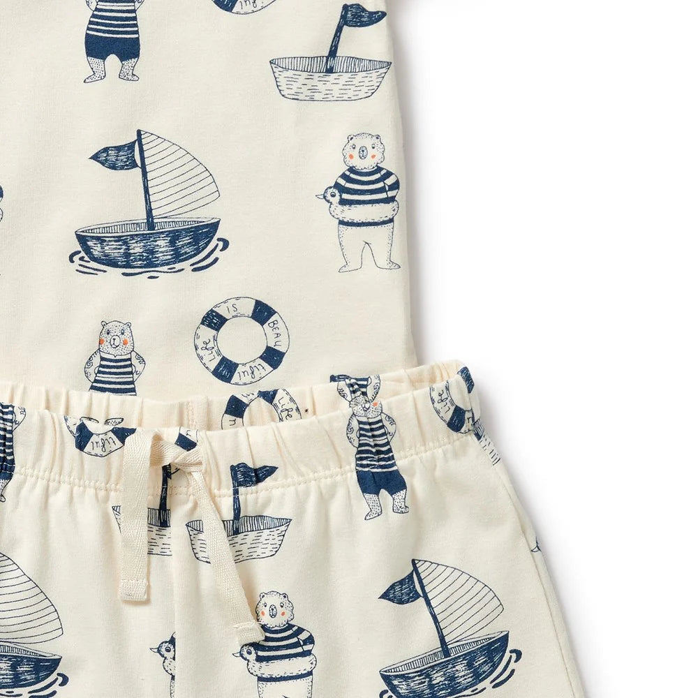 Wilson & Frenchy infant nautical bear print set