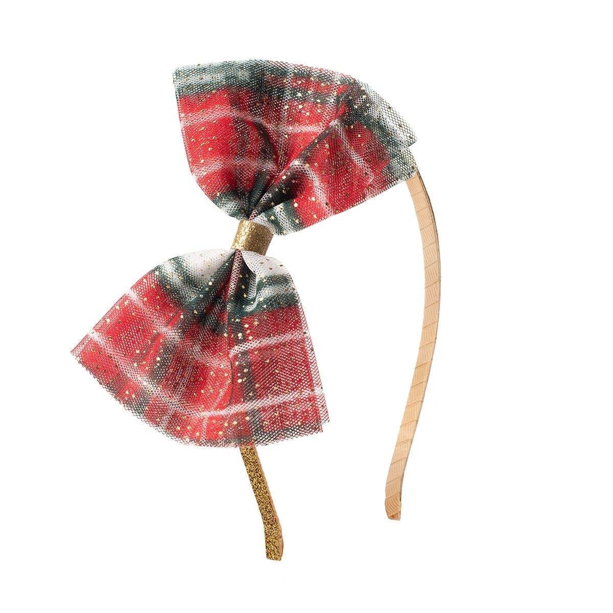 Sweet Wink Christmas plaid bow headband