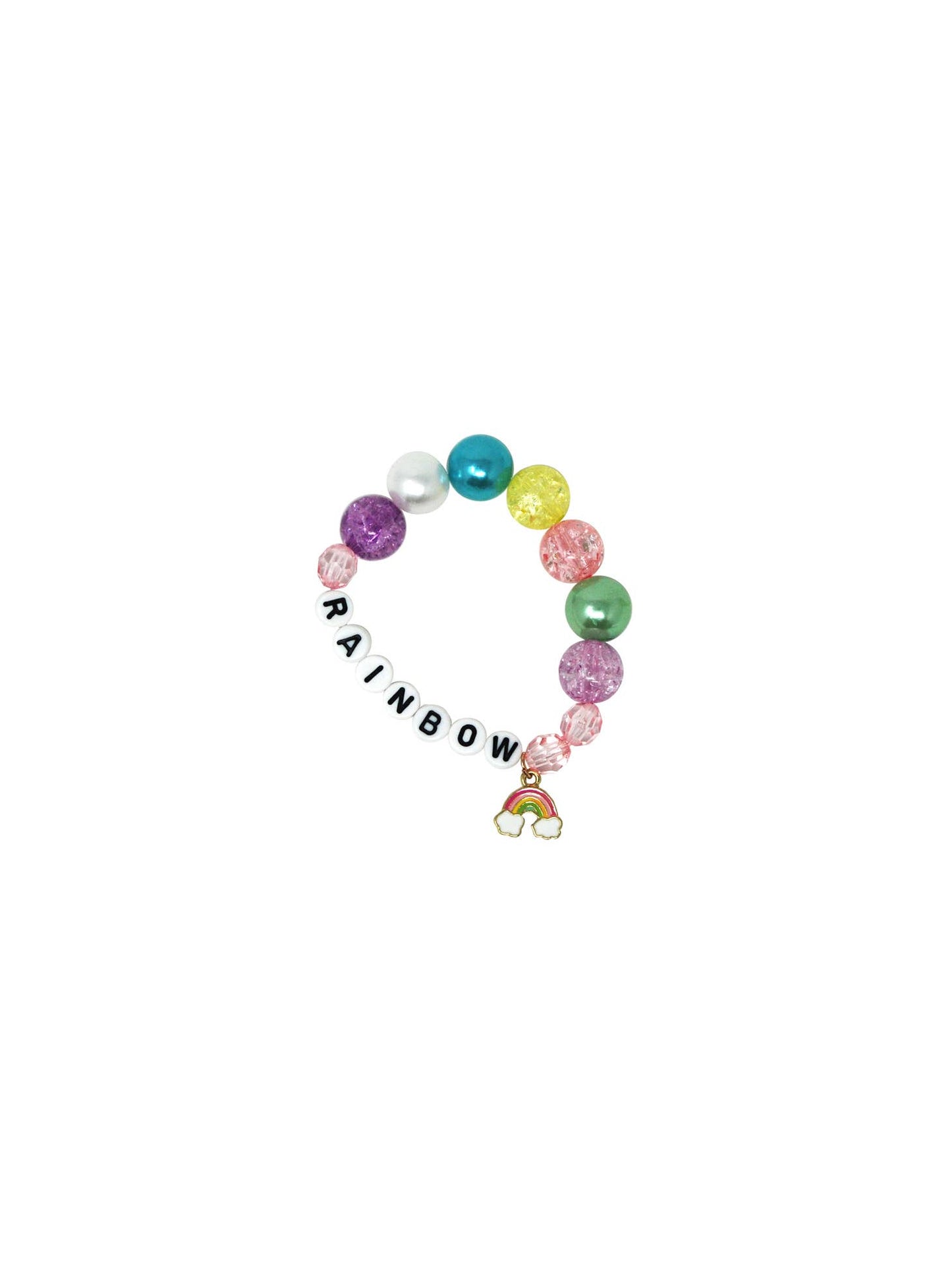 Pink Poppy rainbow letters charm bracelet