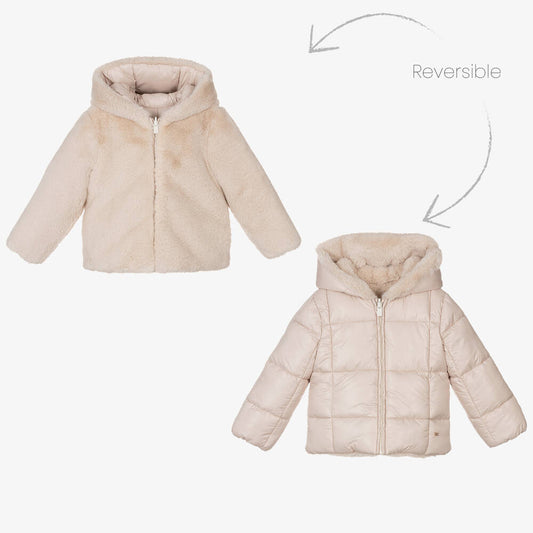 Abel & Lula girls reversible faux fur jacket