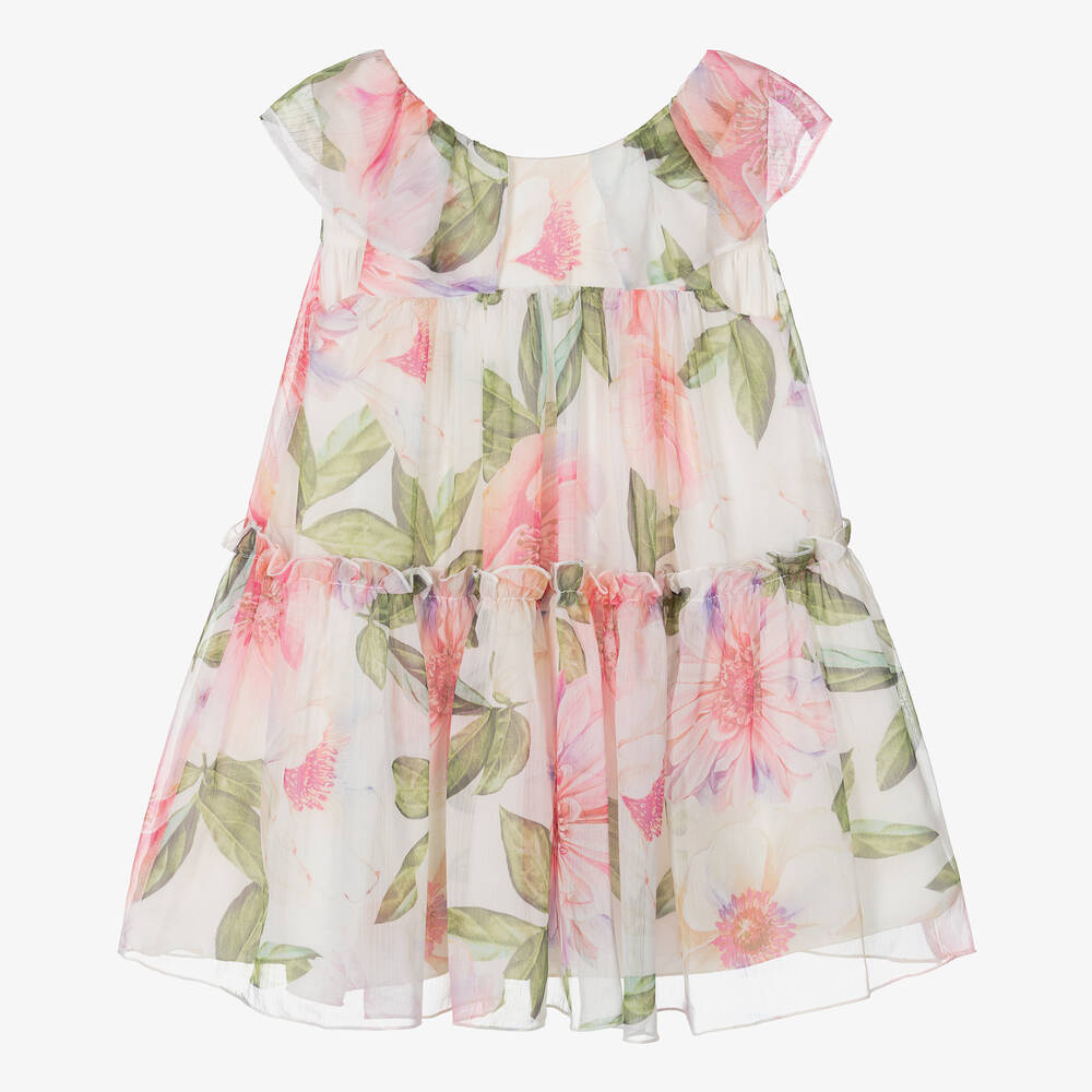 Abel & Lula girls flower print chiffon dress