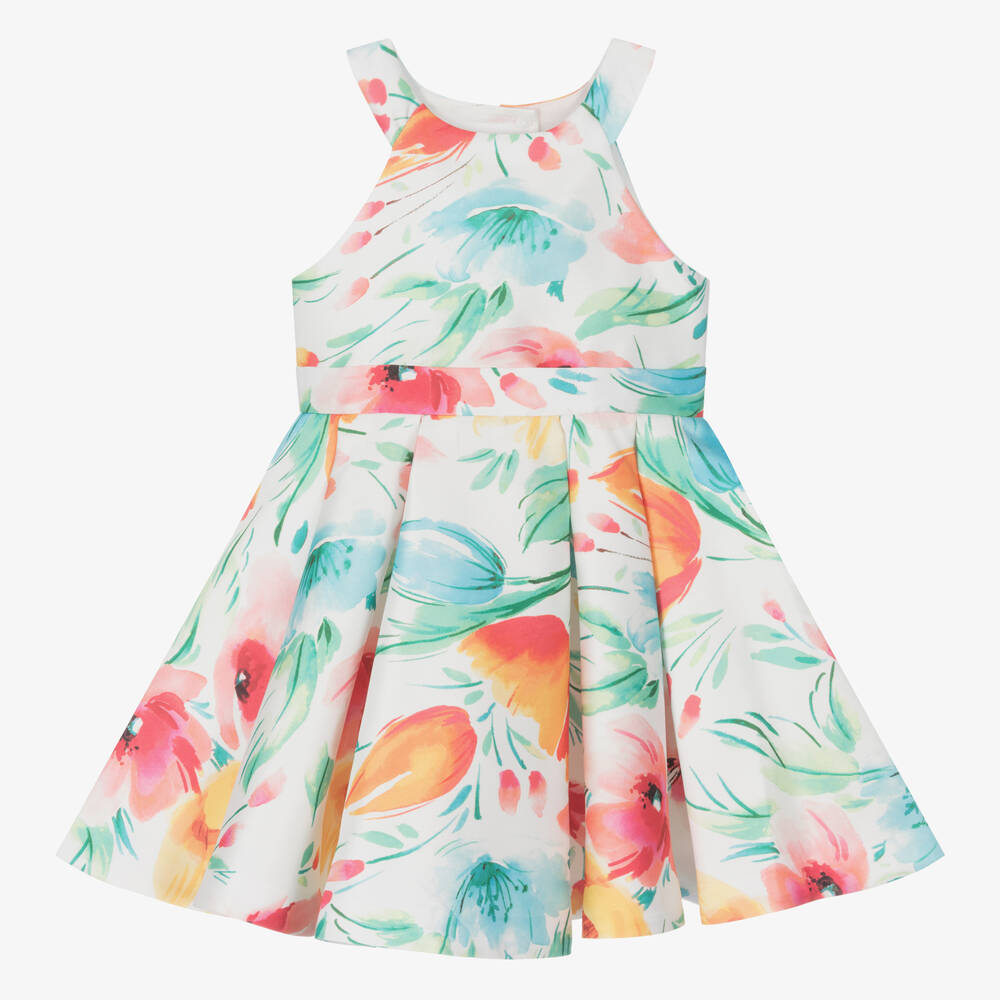 Abel & Lula girls print mikado dress