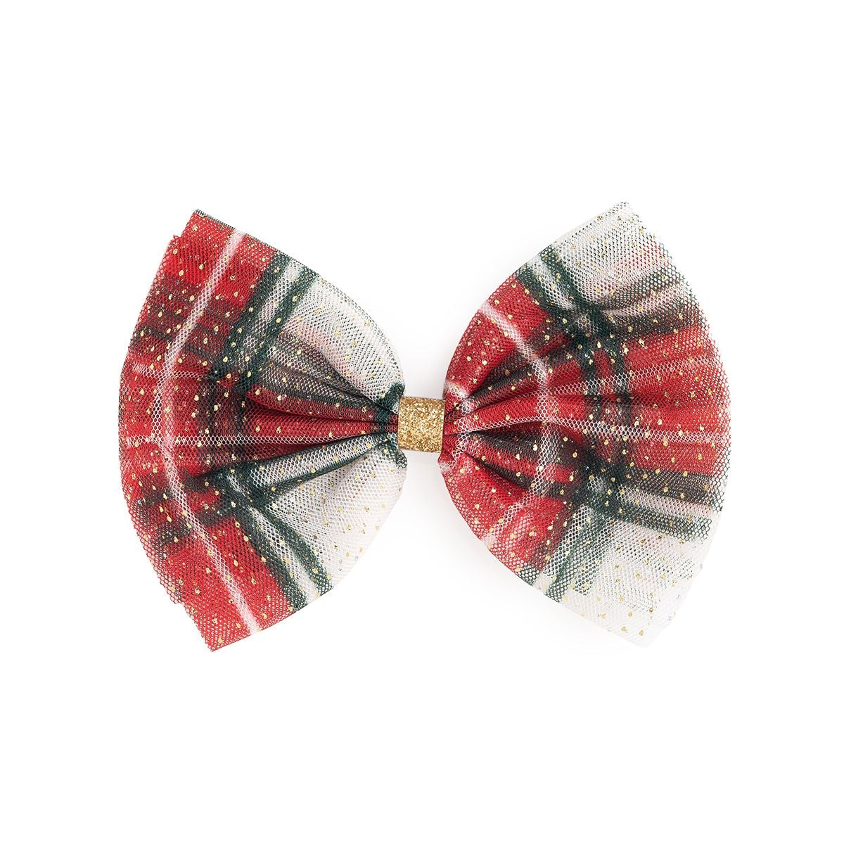 Sweet Wink Christmas plaid bow clip