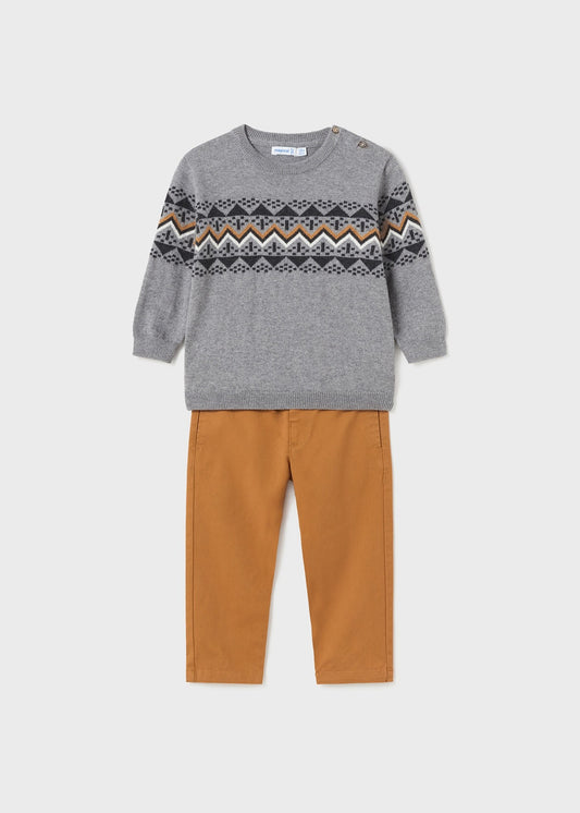 Mayoral infant boy argyle sweater set