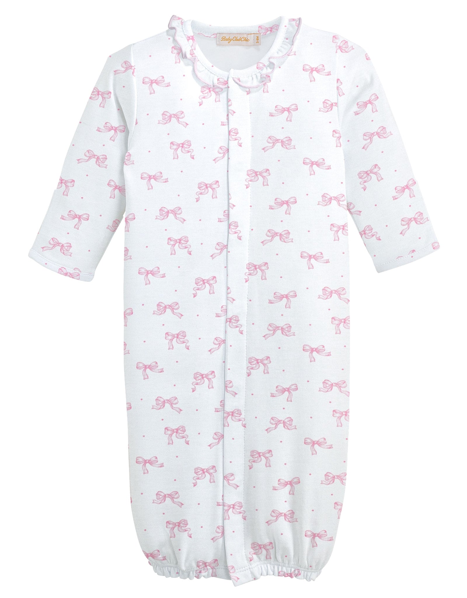 Baby Club Chic infant girl tiny pretty bows print gown